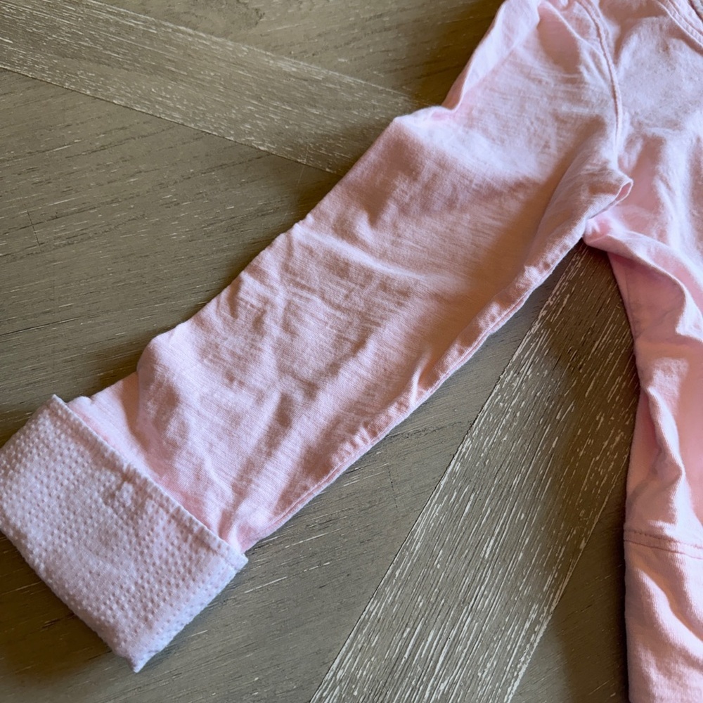 Ladies Pale Pink Layered-Look Long Sleeve Top with Faux Shirt Hem & Collar - Picture 4 of 12